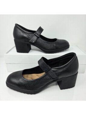 Comfortiva Hayes Women's 10 Leather Mary Jane Pump Block Heel